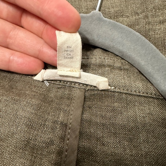 Eileen Fisher Dark Green 100% Linen 2 button pocket blazer no lining M RN 78121 - Picture 3 of 13